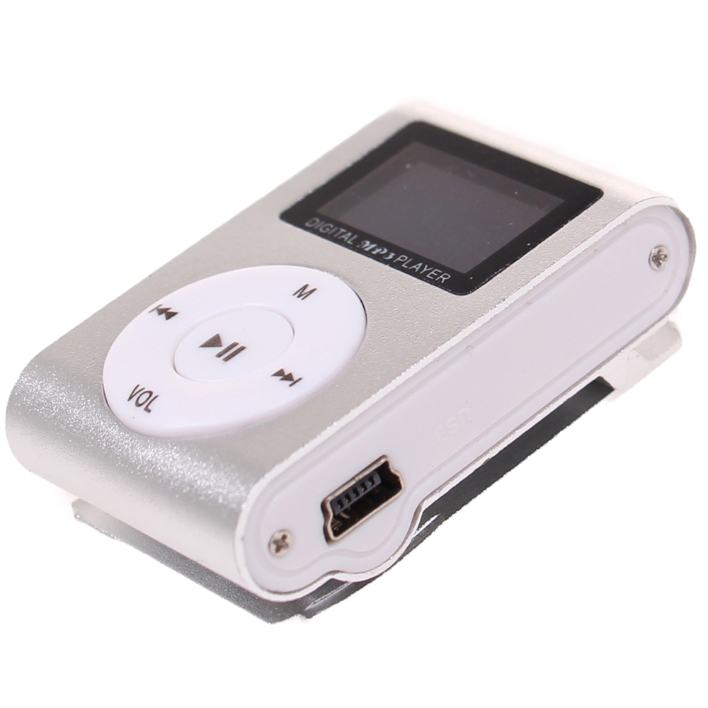 Mini MP3 přehrávač s displejem stříbrný - náhled 2