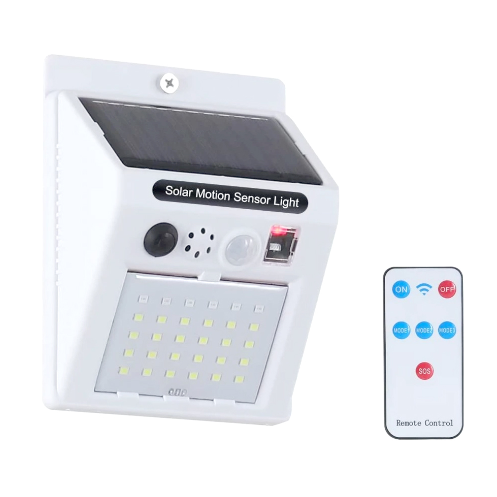 Solární LED světlo s detekcí pohybu a alarmem - náhled 1