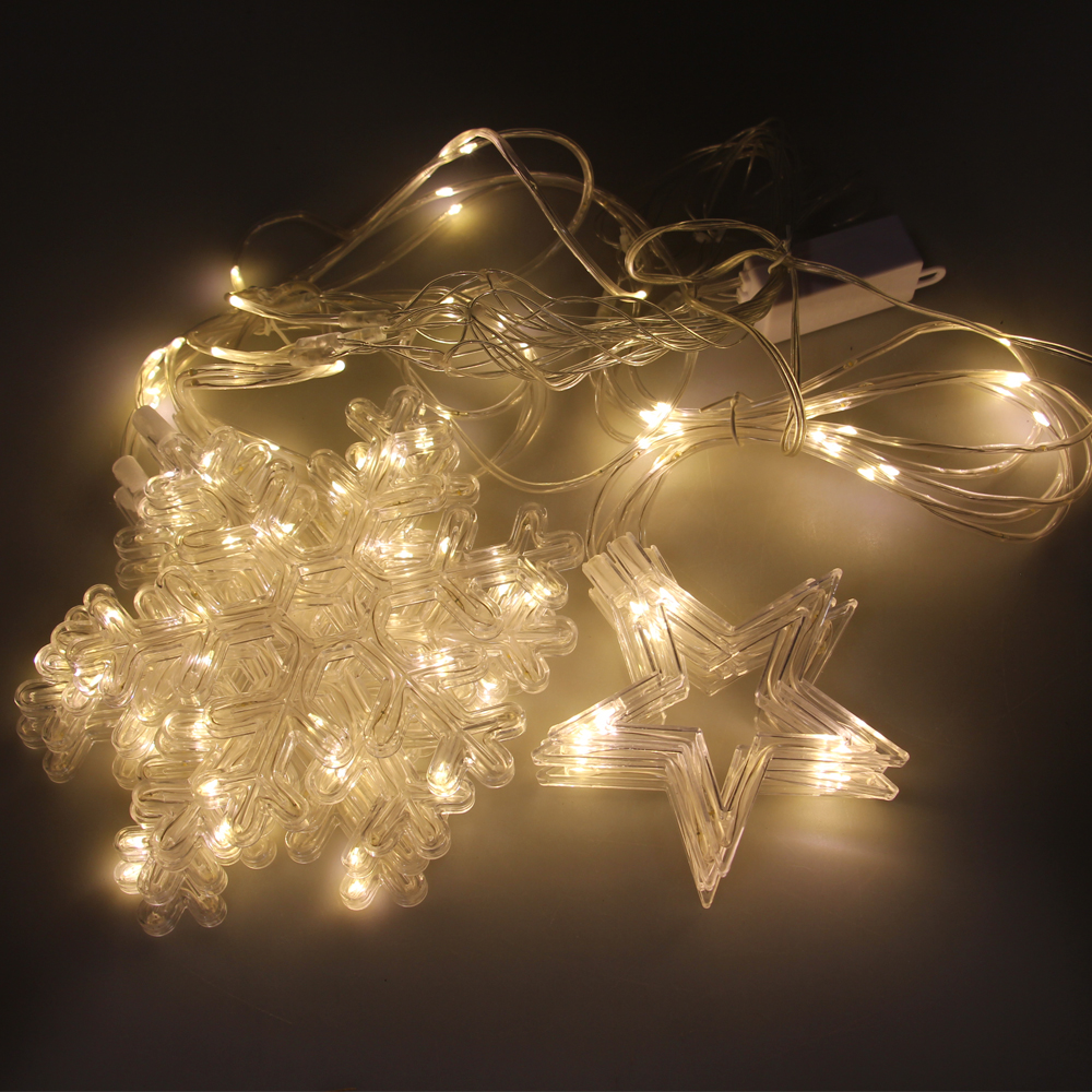 Vánoční světelný LED řetěz vločky - náhled 1