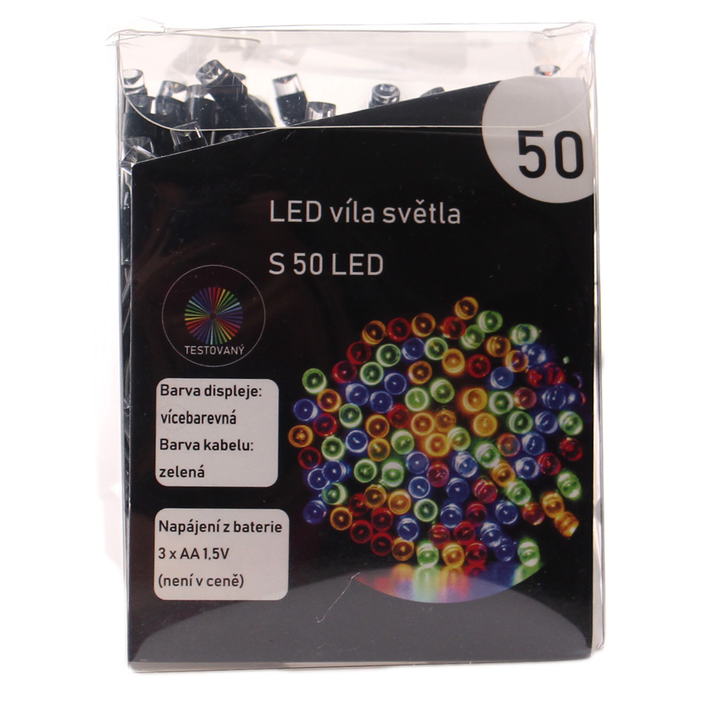 LED světelný řetěz barevný 50LED - náhled 1