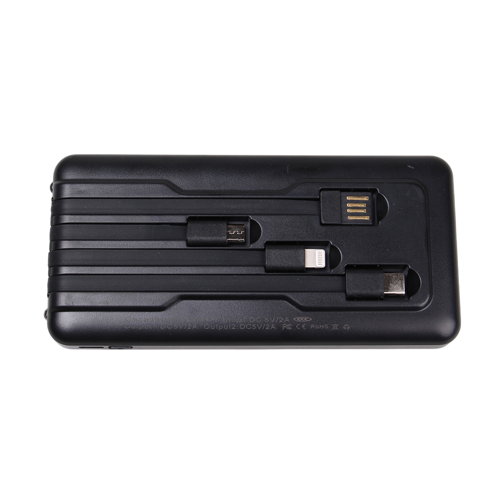 Powerbanka se svítilnou 4v1 20 000 mAh černá - náhled 2