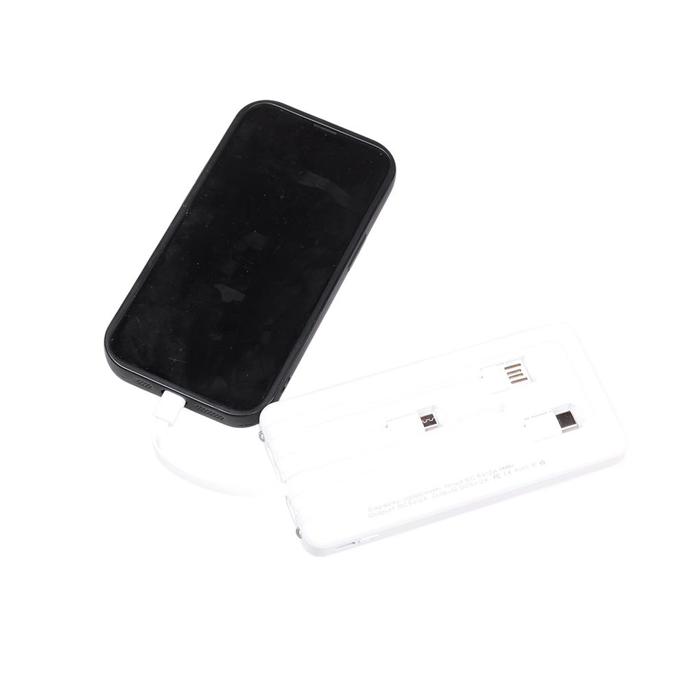 Powerbanka se svítilnou 4v1 20 000 mAh bílá - náhled 4