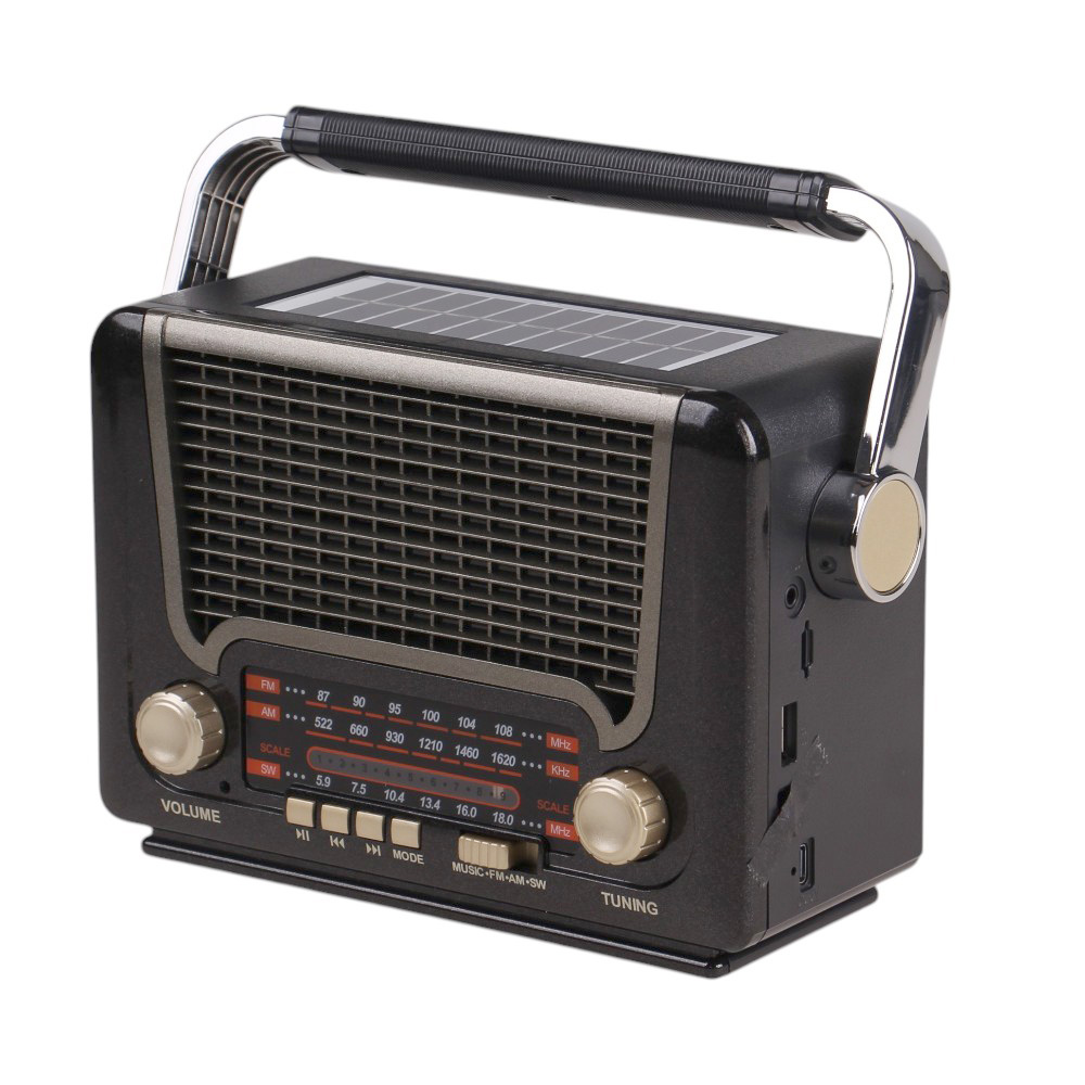 3pásmové solární rádio M-527BT šedé - náhled 1