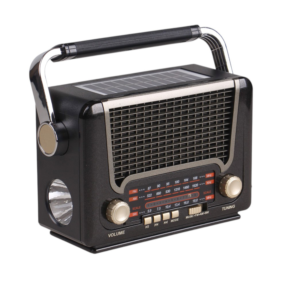 3pásmové solární rádio M-527BT šedé - náhled 2