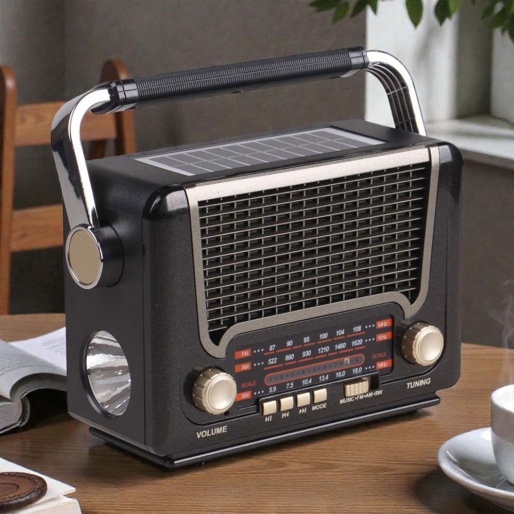 3pásmové solární rádio M-527BT šedé - náhled 6