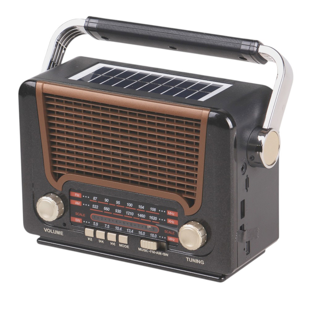 3pásmové solární rádio M-527BT hnědé - náhled 1