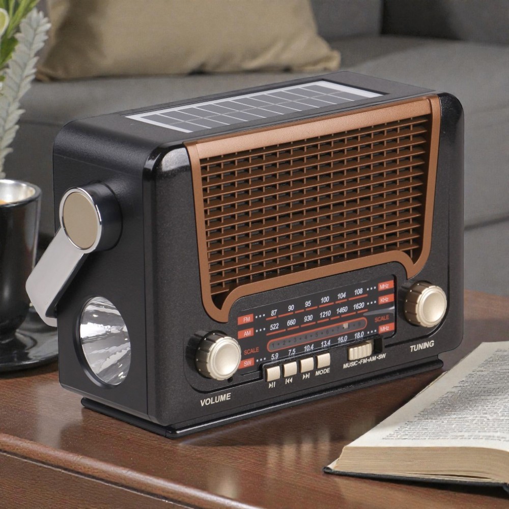 3pásmové solární rádio M-527BT hnědé - náhled 7
