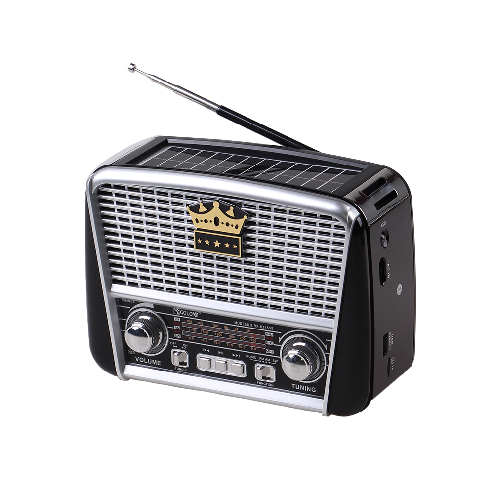 3pásmové solární rádio s Bluetooth černo-stříbrné KORUNA - náhled 1