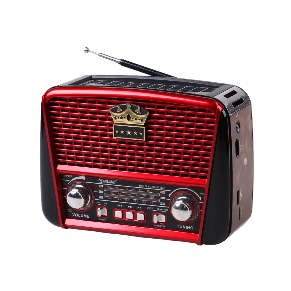 3pásmové solární rádio s Bluetooth hnědo-červené KORUNA - náhled 1