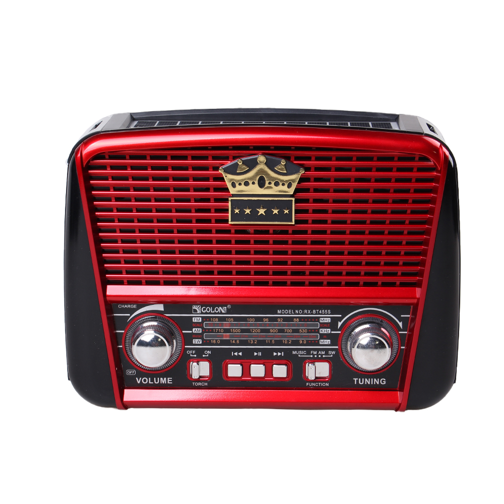 3pásmové solární rádio s Bluetooth hnědo-červené KORUNA - náhled 2