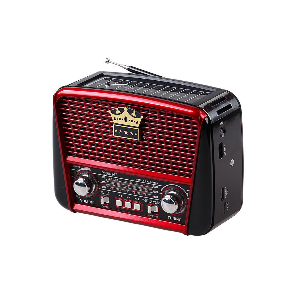 3pásmové solární rádio s Bluetooth černo-červené KORUNA - náhled 1