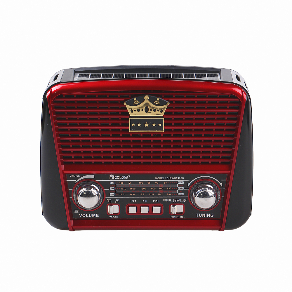 3pásmové solární rádio s Bluetooth černo-červené KORUNA - náhled 2