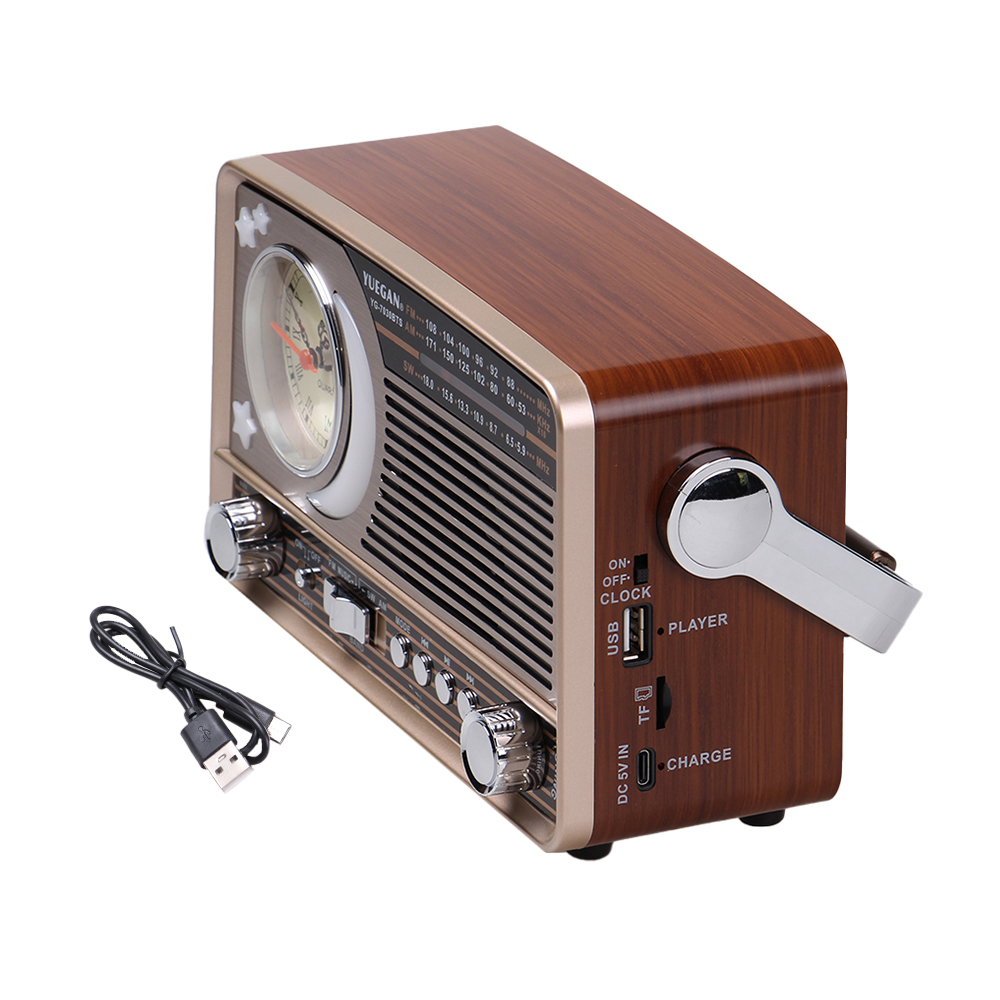 3pásmové solární rádio s hodinami stříbrné YG-7030BTS - náhled 3