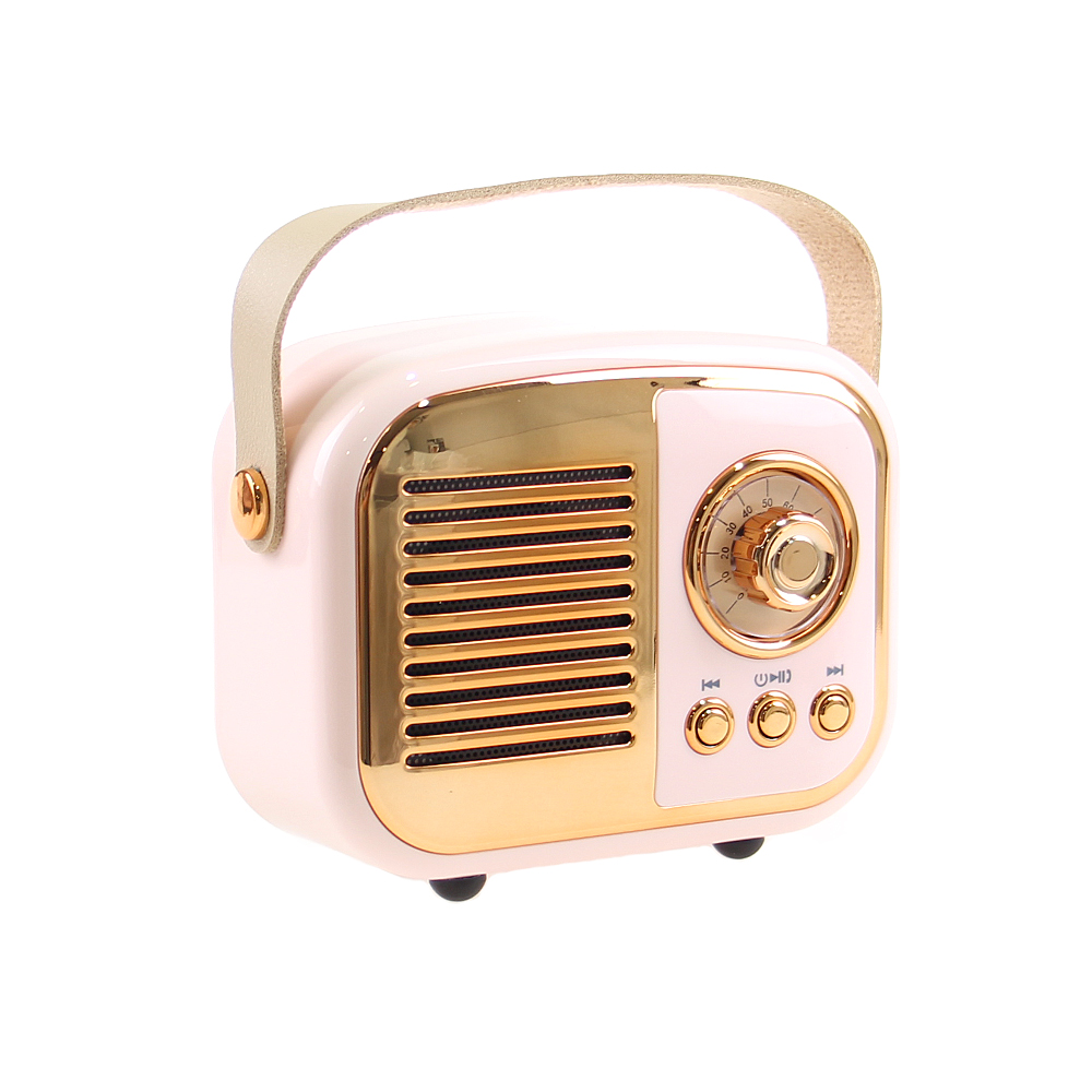 Bluetooth reproduktor retro rádio BS-52D růžové - náhled 3