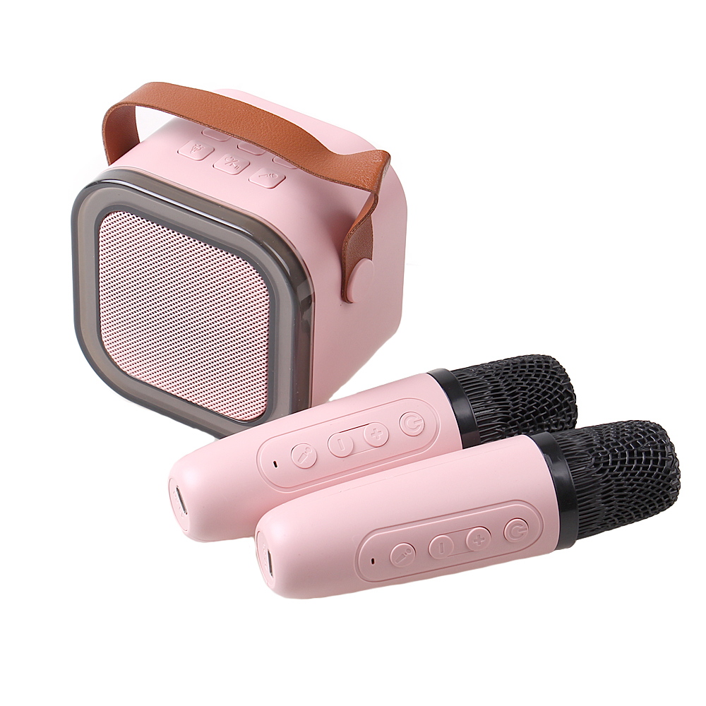 Mini karaoke zvukový systém růžový - náhled 1