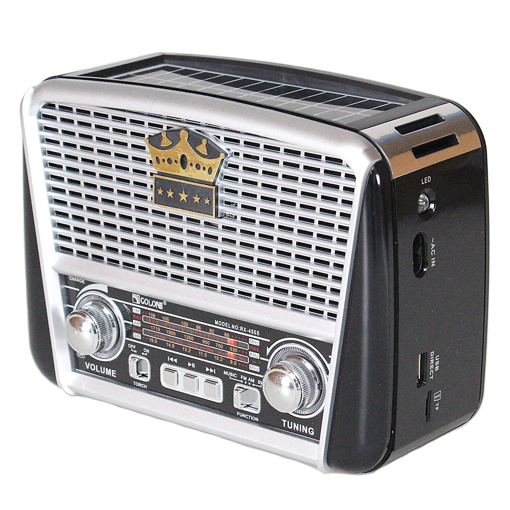 Přenosné 3pásmové solární rádio černo-stříbrné KORUNA - náhled 1