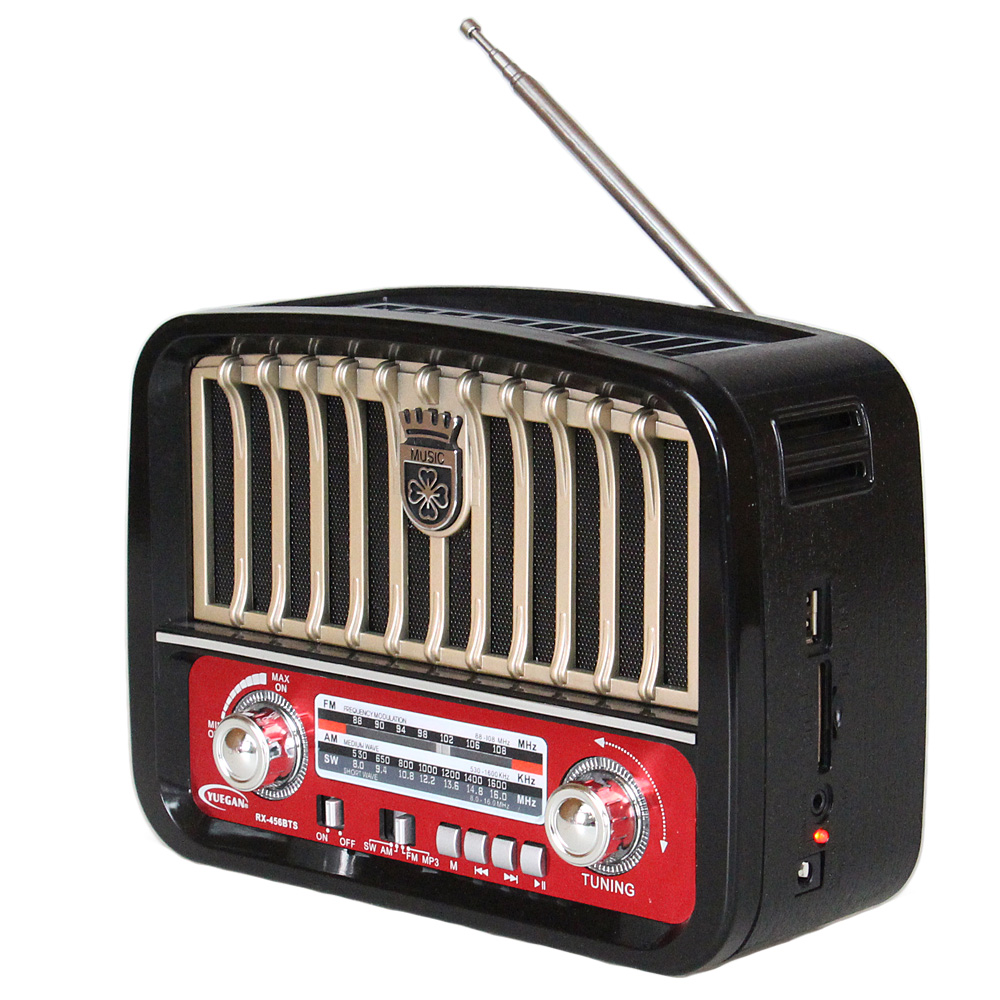 Přenosné 3pásmové solární rádio černo-zlaté MUSIC - náhled 1