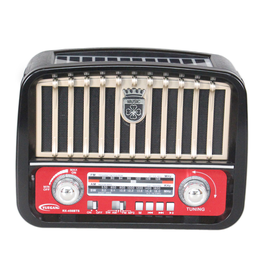 Přenosné 3pásmové solární rádio černo-zlaté MUSIC - náhled 2