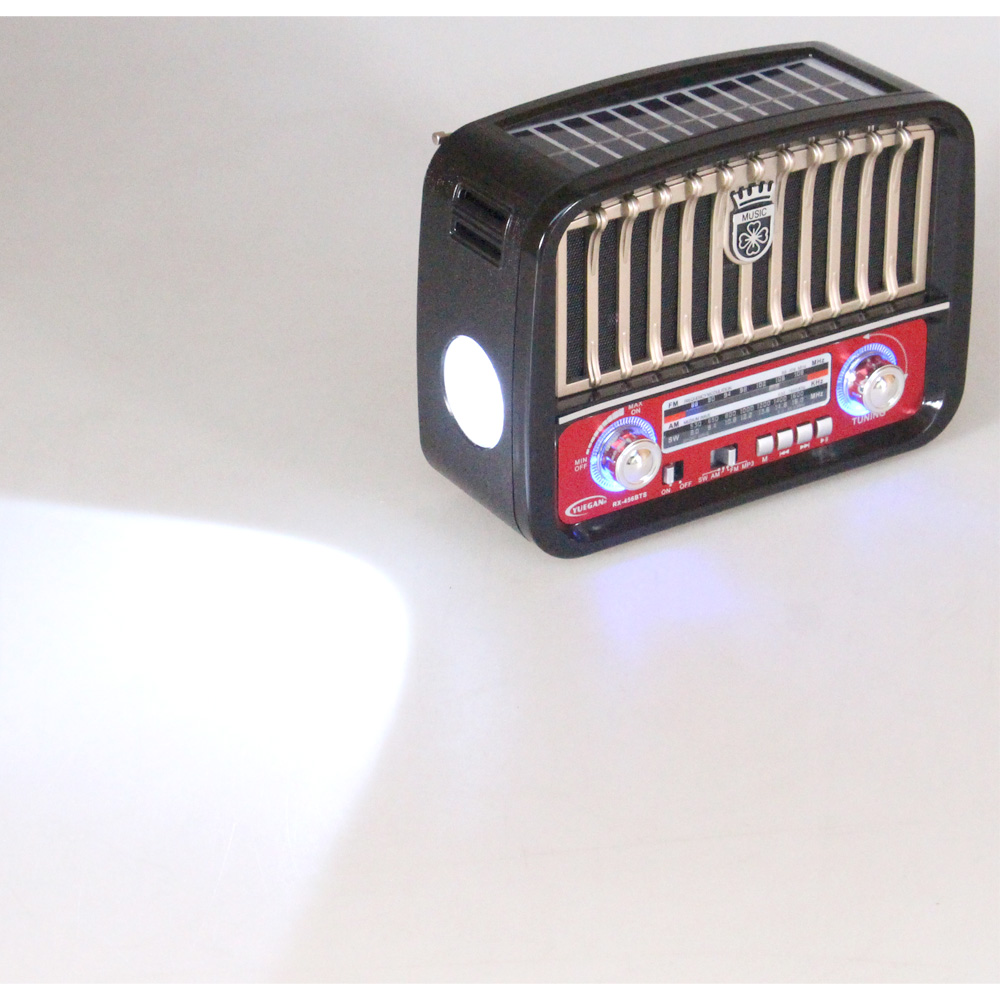 Přenosné 3pásmové solární rádio černo-zlaté MUSIC - náhled 6