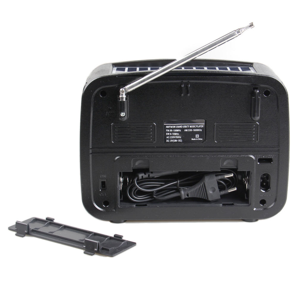 Přenosné 3pásmové solární rádio červené YUEGAN - náhled 2