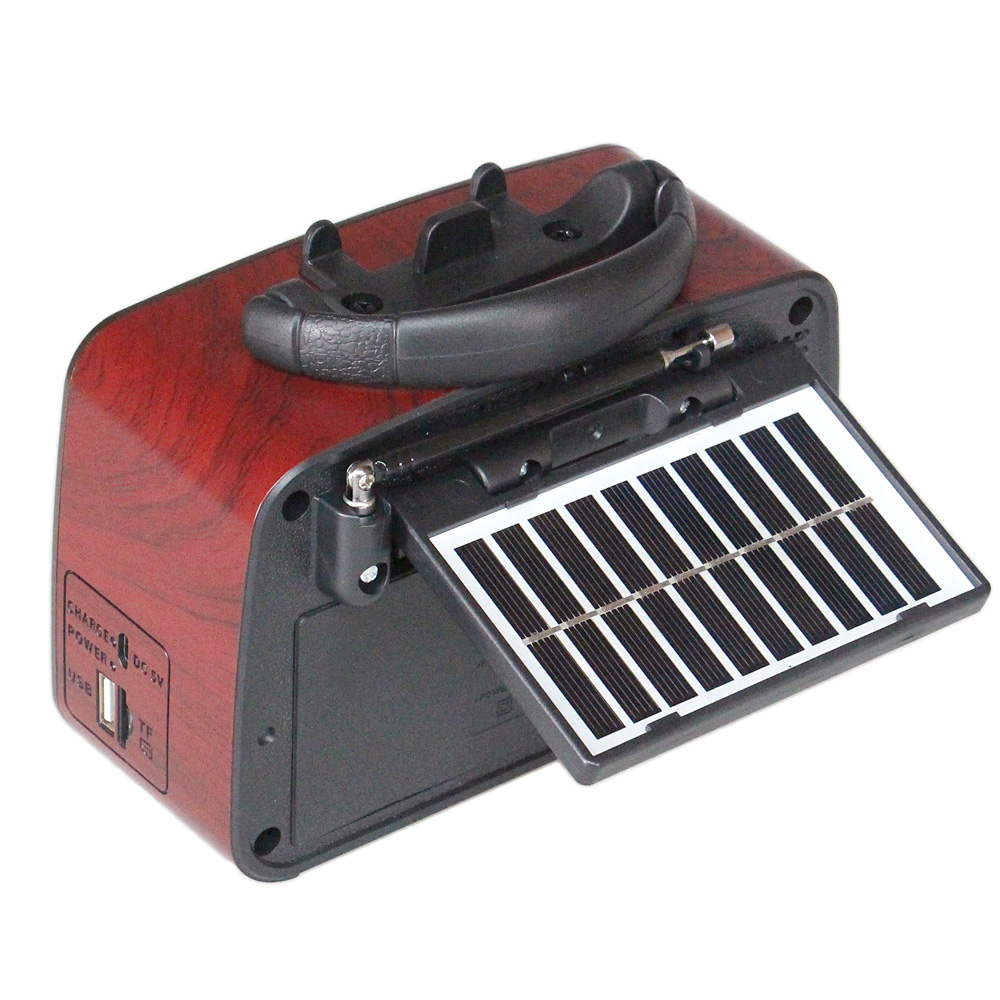 Přenosné 3pásmové solární rádio GOLON hnědé - náhled 2