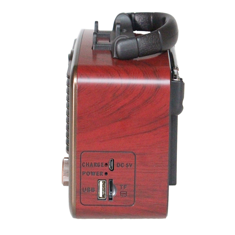 Přenosné 3pásmové solární rádio GOLON hnědé - náhled 3