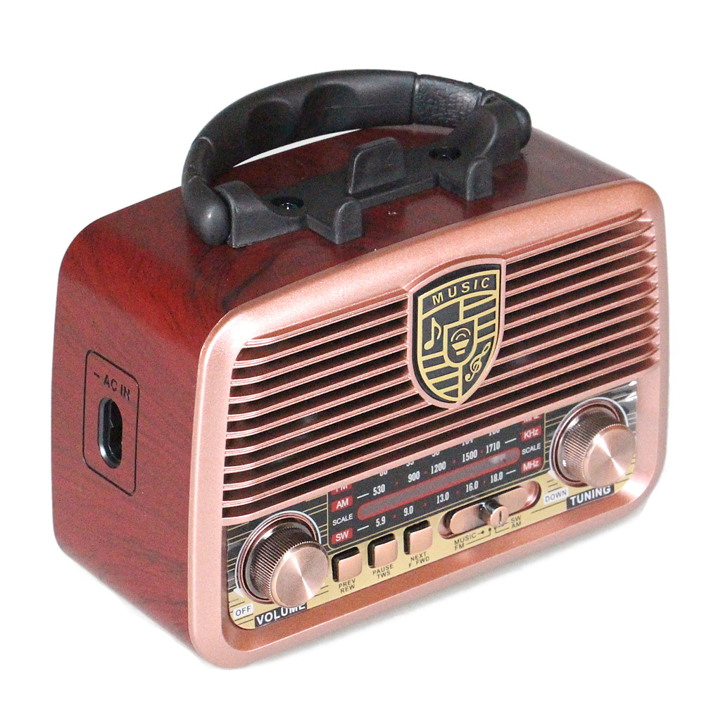 Přenosné 3pásmové solární rádio GOLON růžové - náhled 2