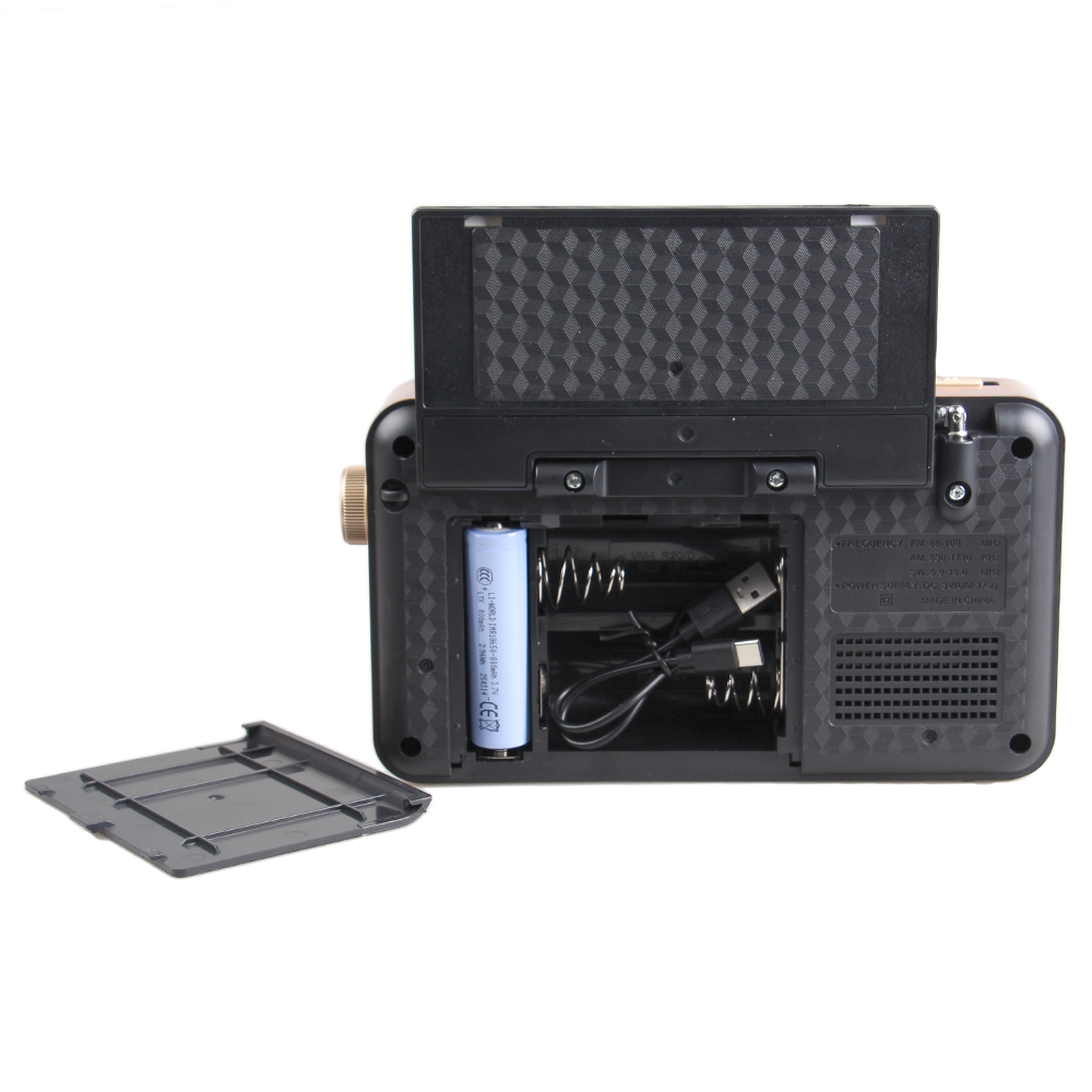 Přenosné 3pásmové solární rádio X-BASS černé - náhled 3