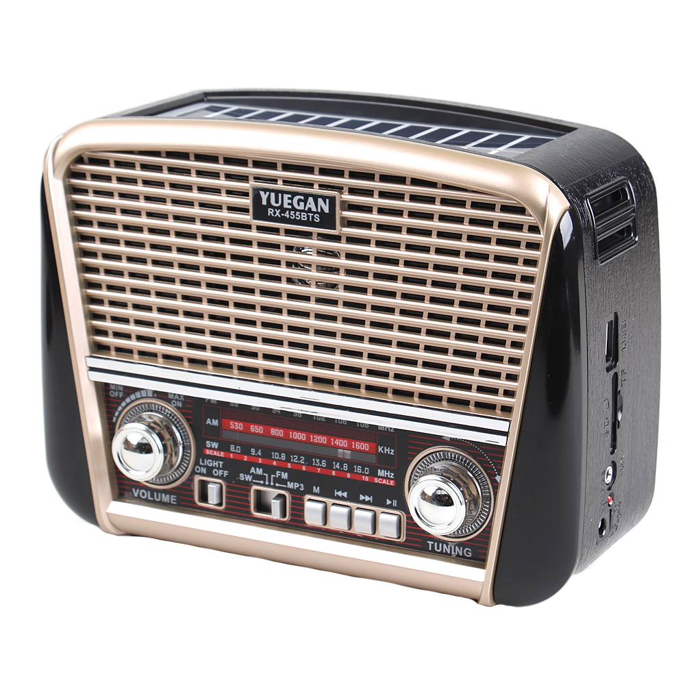 Přenosné 3pásmové solární rádio béžové YUEGAN - náhled 1