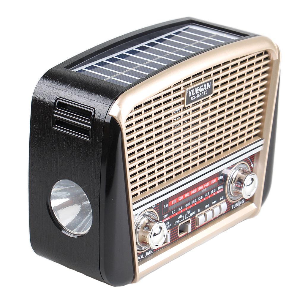 Přenosné 3pásmové solární rádio béžové YUEGAN - náhled 3