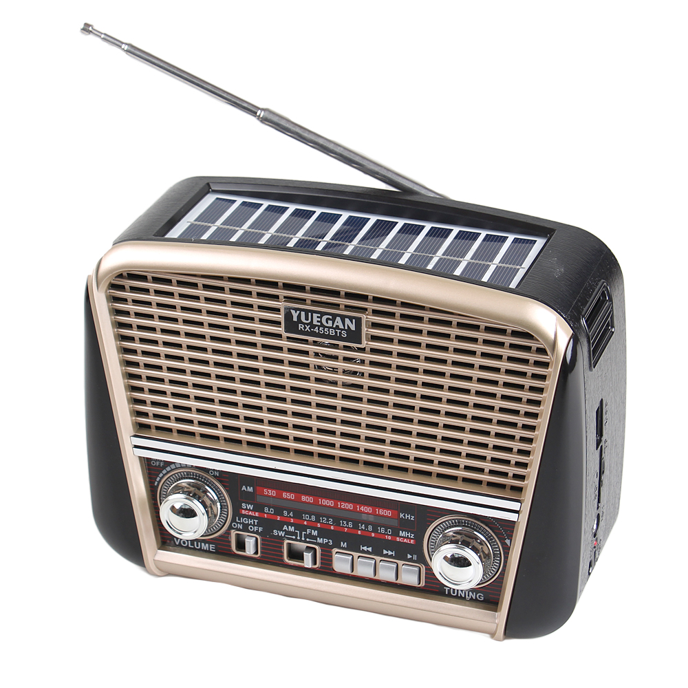 Přenosné 3pásmové solární rádio béžové YUEGAN - náhled 4