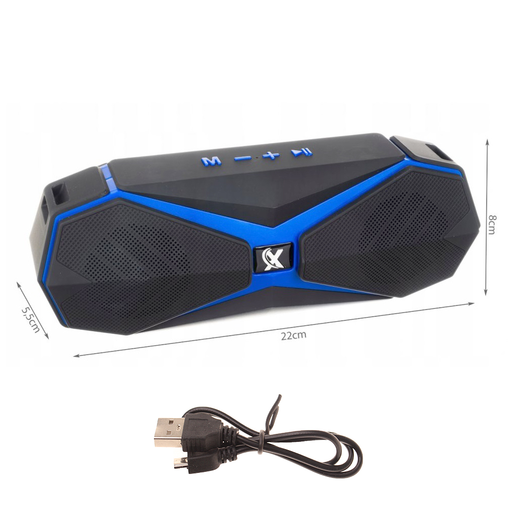 Přenosný Bluetooth reproduktor H18 černo modrý - náhled 3