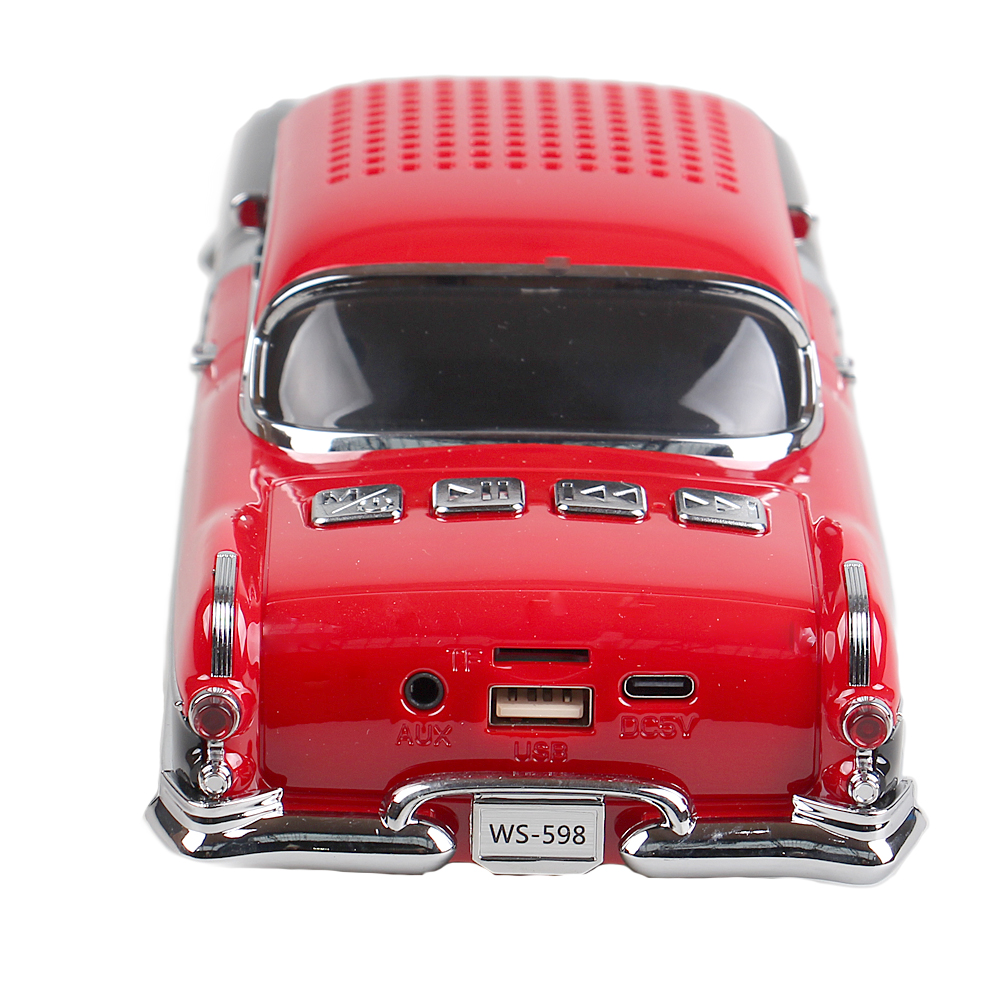 Reproduktor retro auto černo-červené - náhled 2