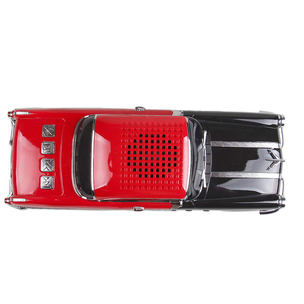 Reproduktor retro auto černo-červené - náhled 3