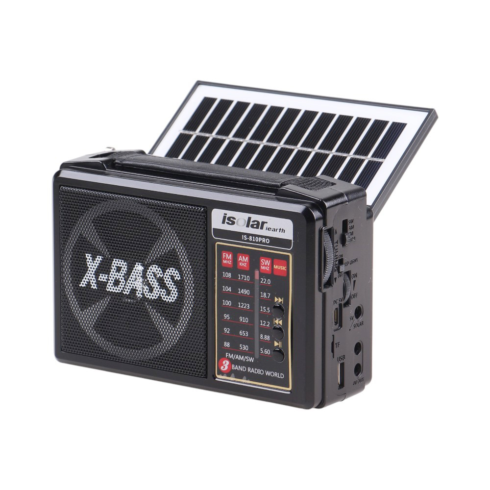 Solární 3pásmové rádio IS-810PRO černé - náhled 1
