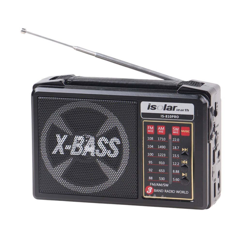 Solární 3pásmové rádio IS-810PRO černé - náhled 2