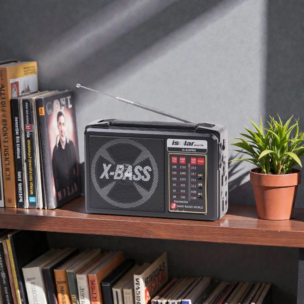 Solární 3pásmové rádio IS-810PRO černé - náhled 7