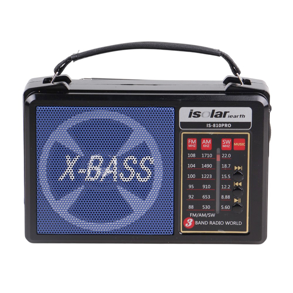 Solární 3pásmové rádio IS-810PRO modré - náhled 3