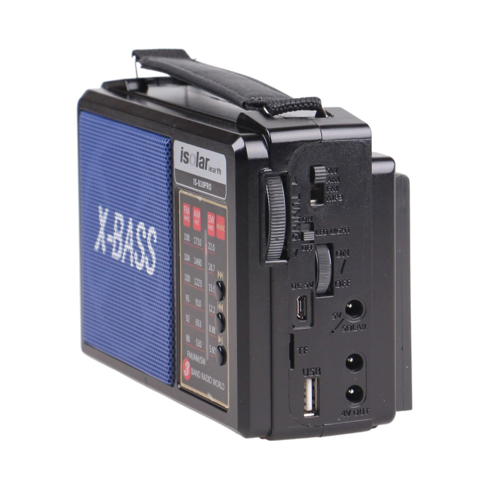 Solární 3pásmové rádio IS-810PRO modré - náhled 4