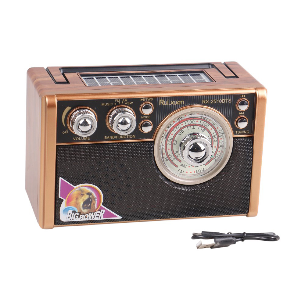 Solární 3pásmové rádio RX-2510BTS světle hnědé - náhled 1