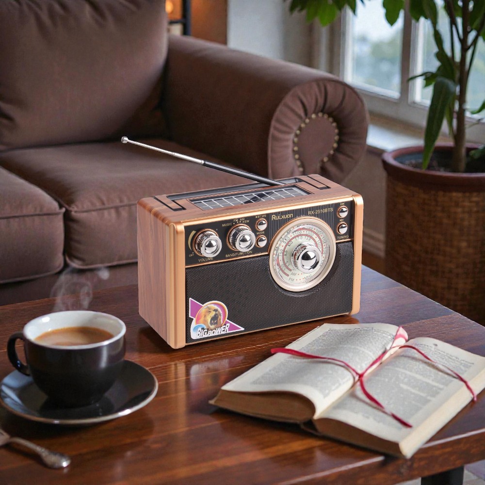 Solární 3pásmové rádio RX-2510BTS světle hnědé - náhled 7