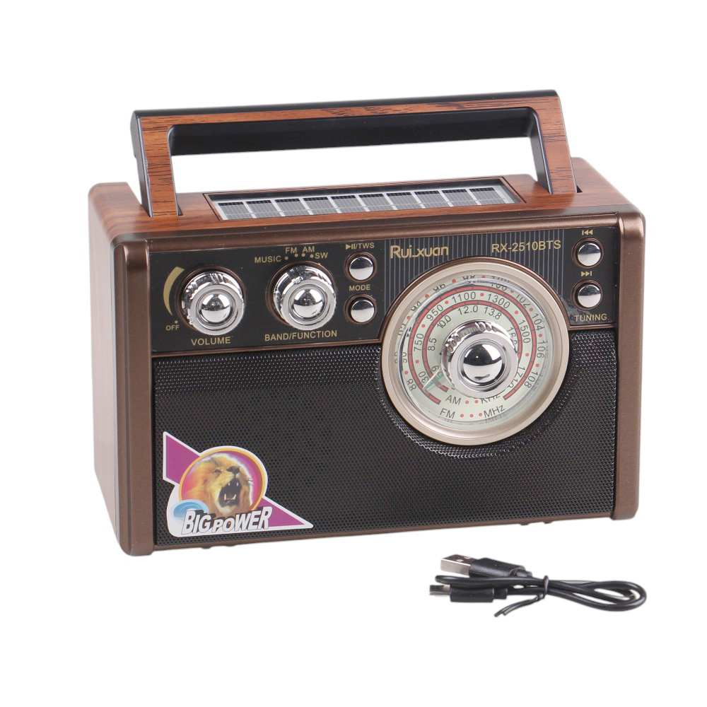 Solární 3pásmové rádio RX-2510BTS tmavě hnědé - náhled 1