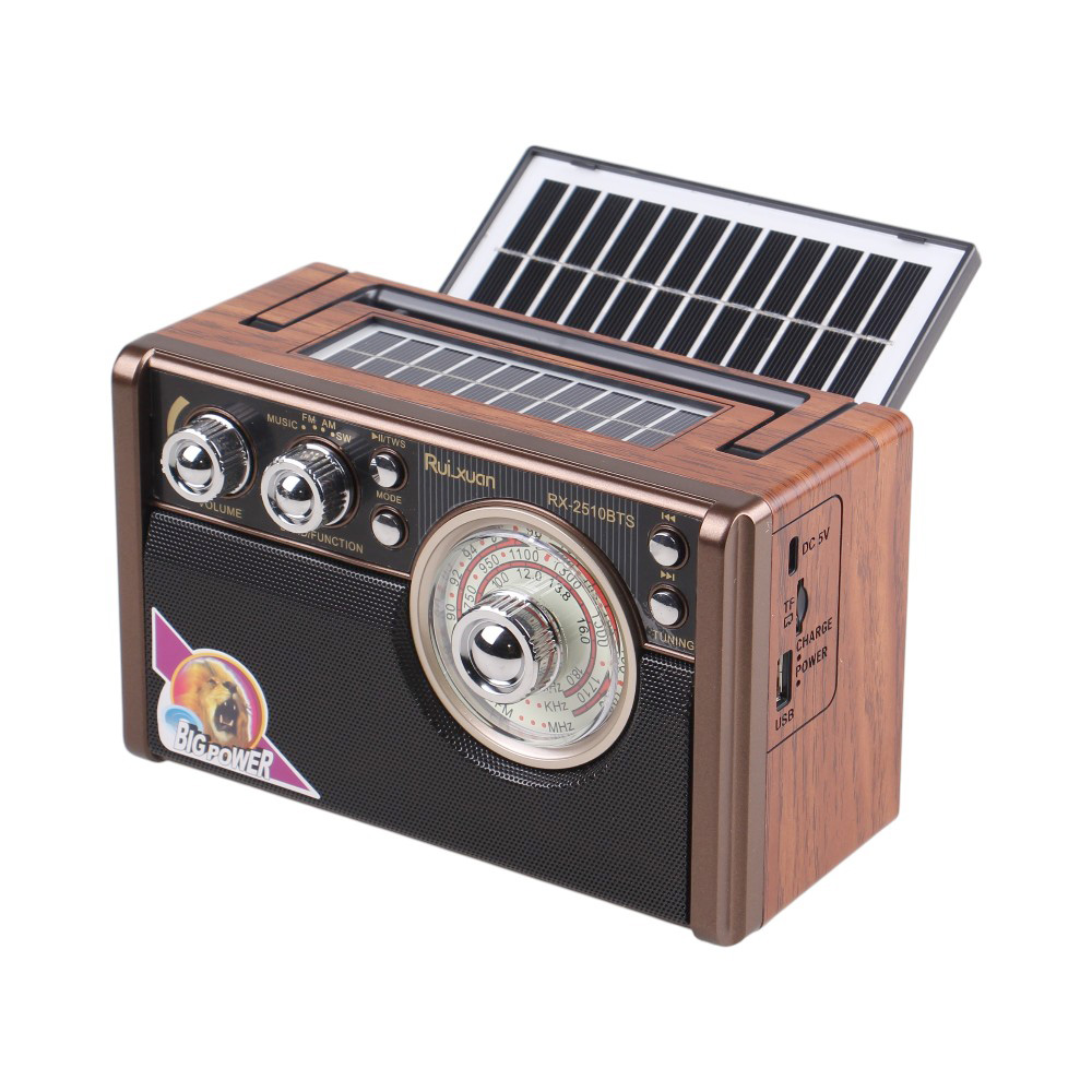 Solární 3pásmové rádio RX-2510BTS tmavě hnědé - náhled 2