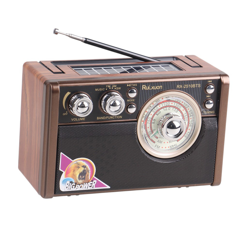 Solární 3pásmové rádio RX-2510BTS tmavě hnědé - náhled 3