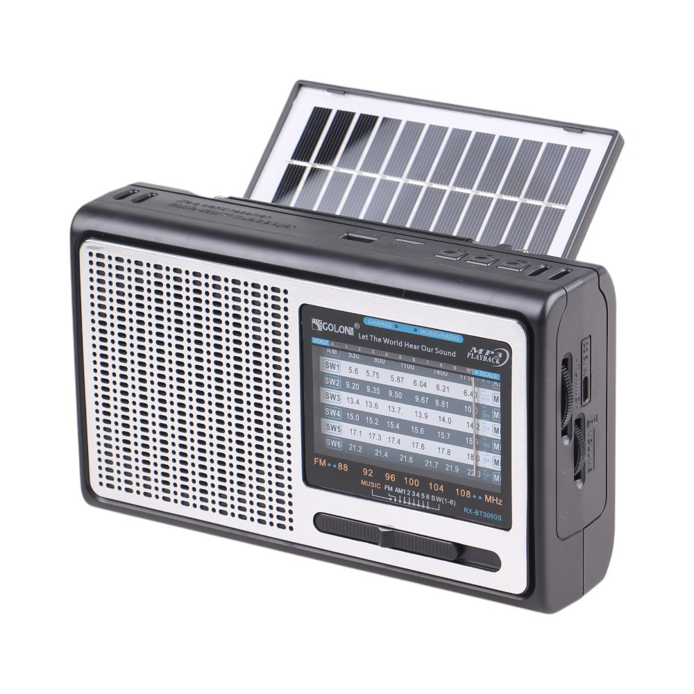 Solární přenosné rádio RX-BT3060S stříbrné - náhled 1