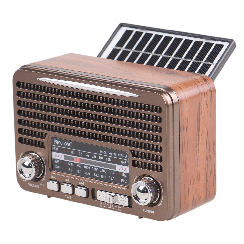 Solární přenosné rádio RX-BT7071S hnědé - náhled 2