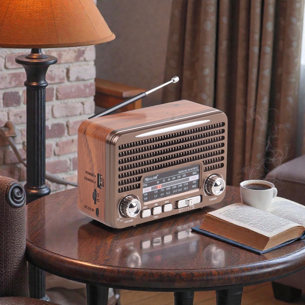 Solární přenosné rádio RX-BT7071S hnědé - náhled 7