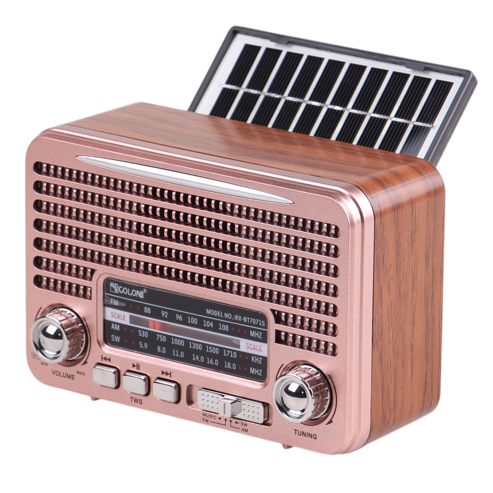 Solární přenosné rádio RX-BT7071S růžové - náhled 2