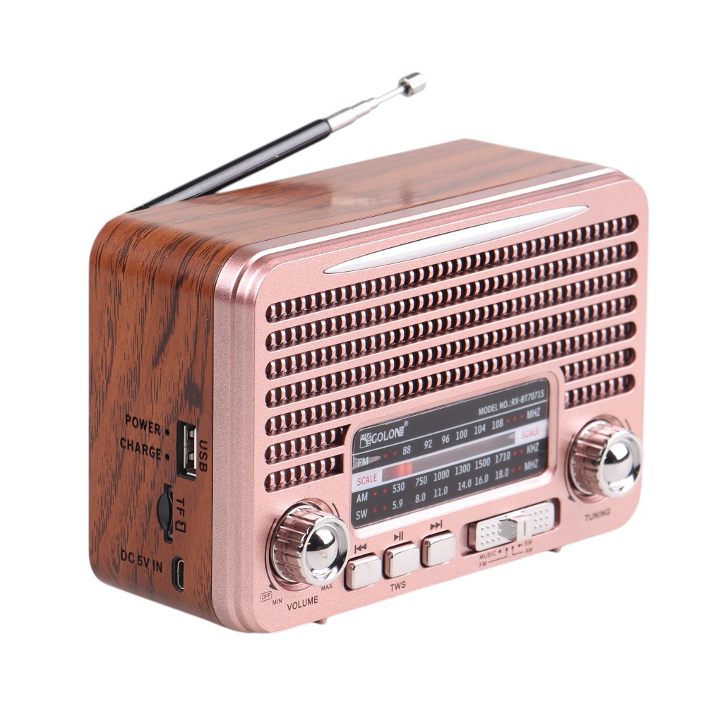 Solární přenosné rádio RX-BT7071S růžové - náhled 3