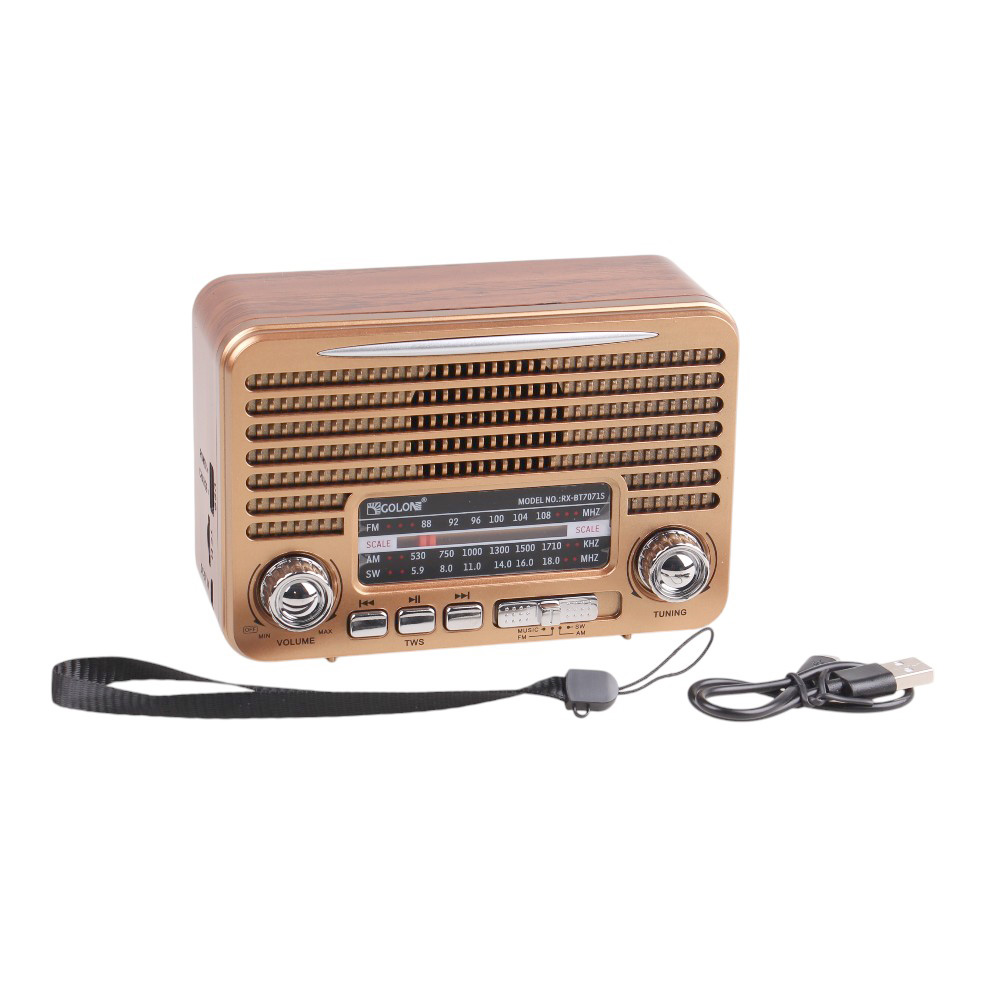 Solární přenosné rádio RX-BT7071S zlaté - náhled 1
